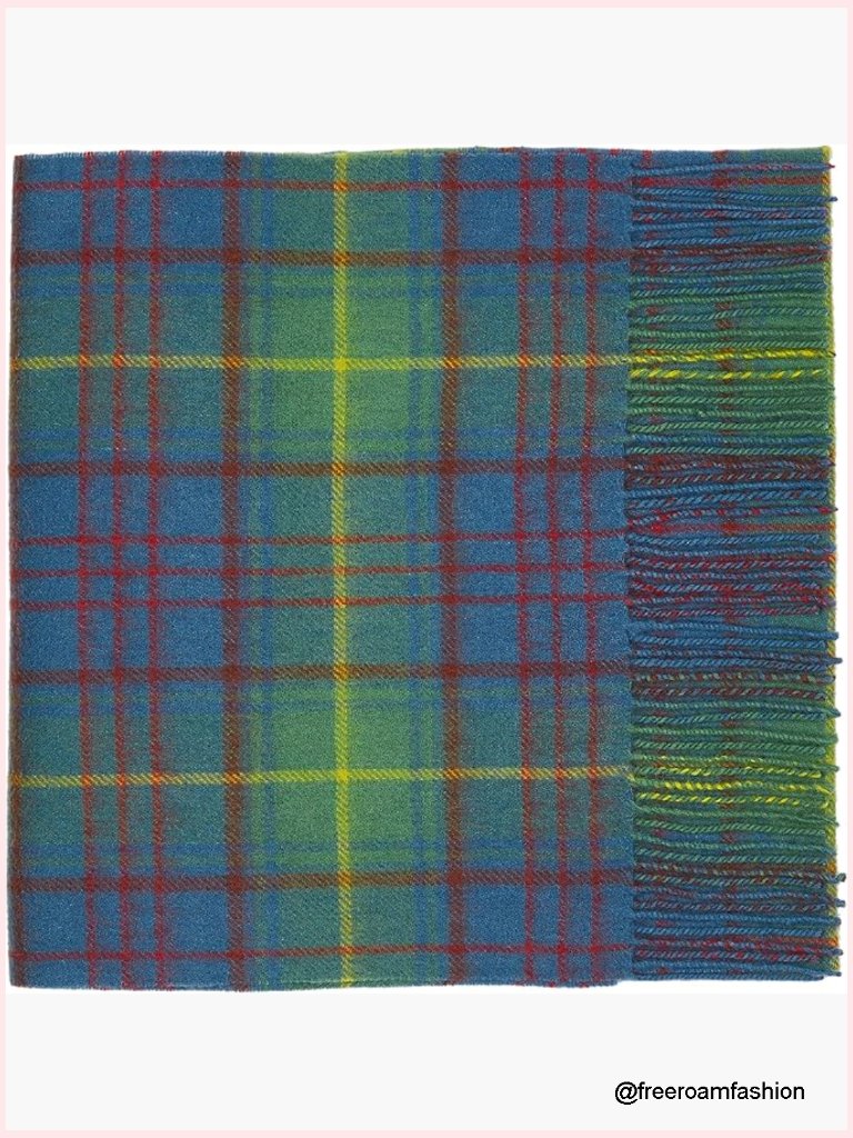 Luxury Lambswool Tartan Plaid Scarf 100% Cashmere